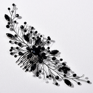 floral bridal hair comb - handcrafted hair accessory by ASBADI