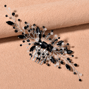 floral bridal hair comb - handcrafted hair accessory by ASBADI