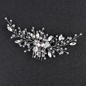 floral bridal hair comb - handcrafted hair accessory by ASBADI