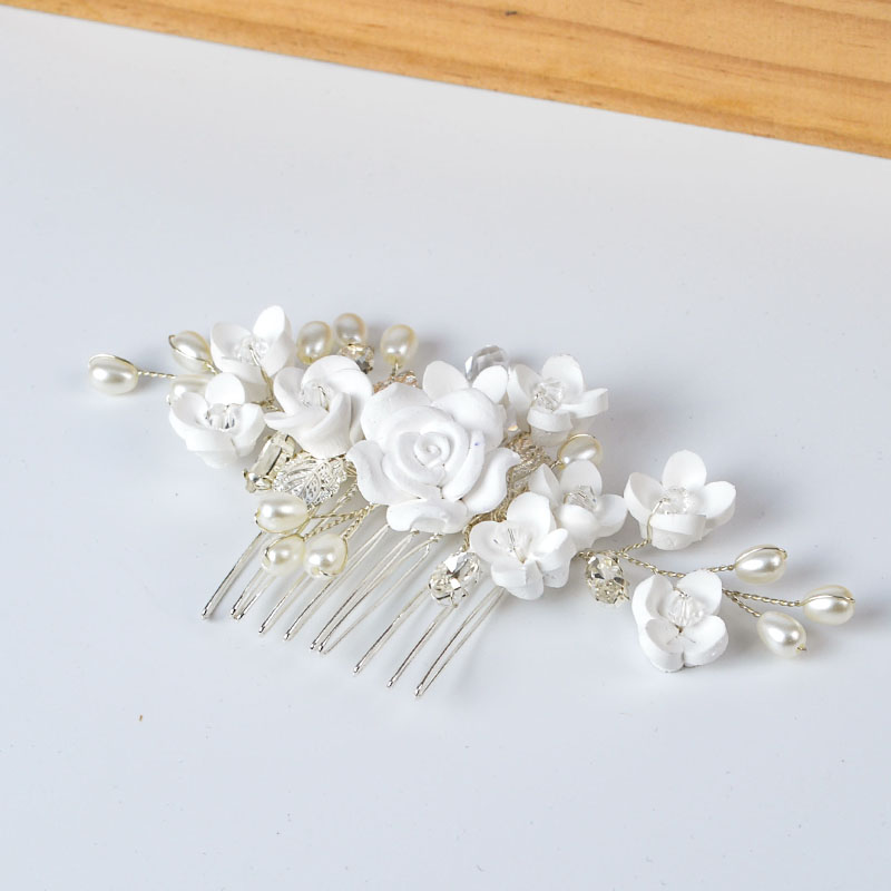 floral bridal headpiece - handcrafted bridal accessory by ASBADI