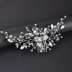 floral bridal hair comb - handcrafted hair accessory by ASBADI