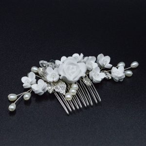 floral bridal headpiece - handcrafted bridal accessory by ASBADI