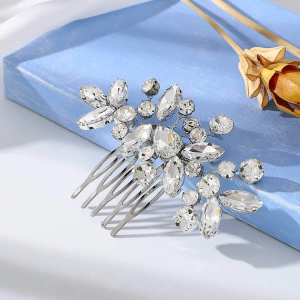 sapphire crystal bridal hair comb - handcrafted hair comb by ASBADI - photo 1