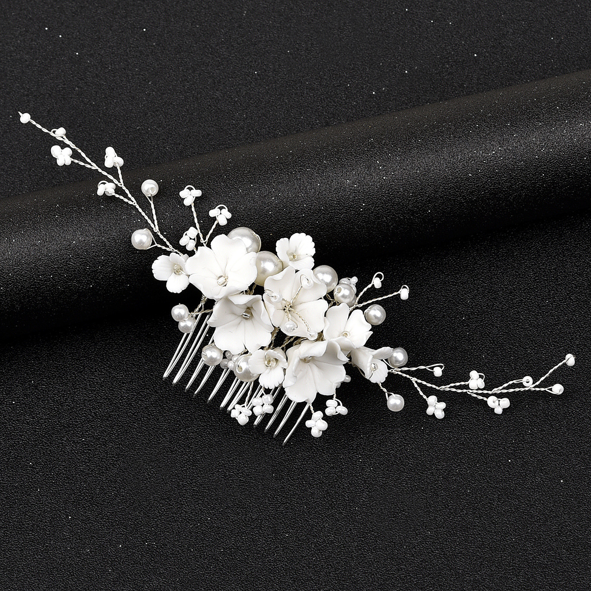 floral bridal headpiece - handcrafted hair accessory by ASBADI