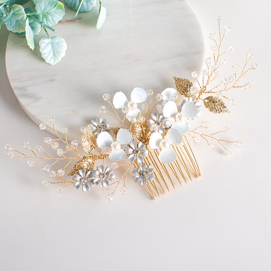 sapphire crystal bridal hair comb - handcrafted hair accessory by ASBADI