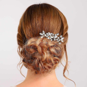 sapphire crystal bridal hair comb - handcrafted hair comb by ASBADI - photo 3