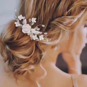 floral bridal headpiece - handcrafted bridal accessory by ASBADI