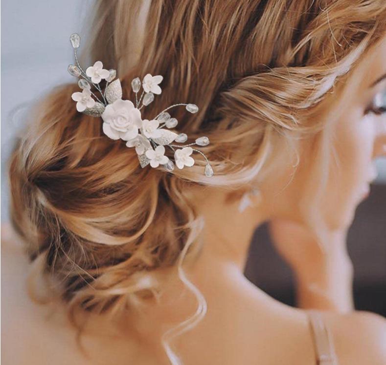 floral bridal headpiece - handcrafted bridal accessory by ASBADI