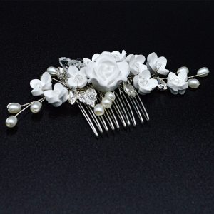 floral bridal headpiece - handcrafted bridal accessory by ASBADI