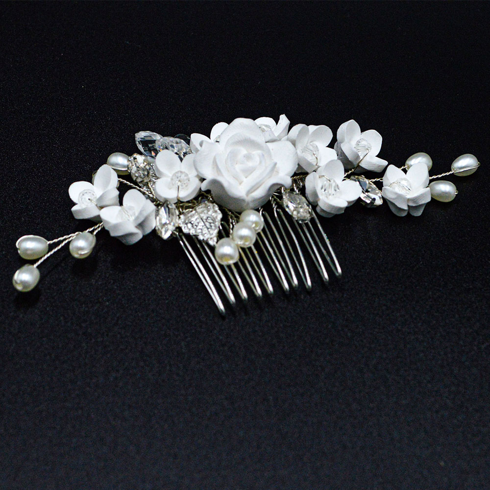 floral bridal headpiece - handcrafted bridal accessory by ASBADI