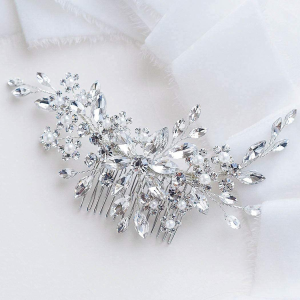 floral bridal headpiece - handcrafted bridal accessory by ASBADI