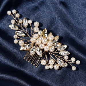 emerald floral bridal hair comb - handcrafted hair comb by ASBADI - photo 2