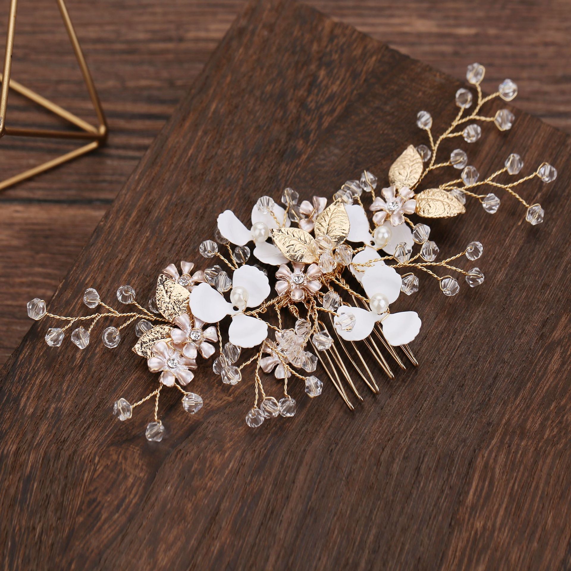 sapphire crystal bridal hair comb - handcrafted hair accessory by ASBADI