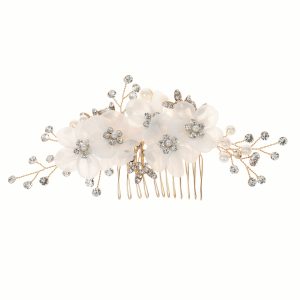 sapphire crystal bridal hair comb - handcrafted hair accessory by ASBADI
