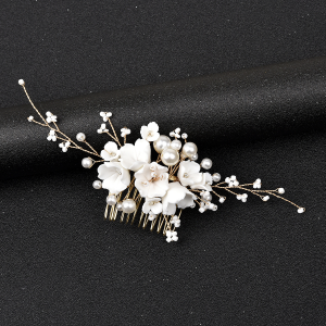 floral bridal headpiece - handcrafted hair accessory by ASBADI