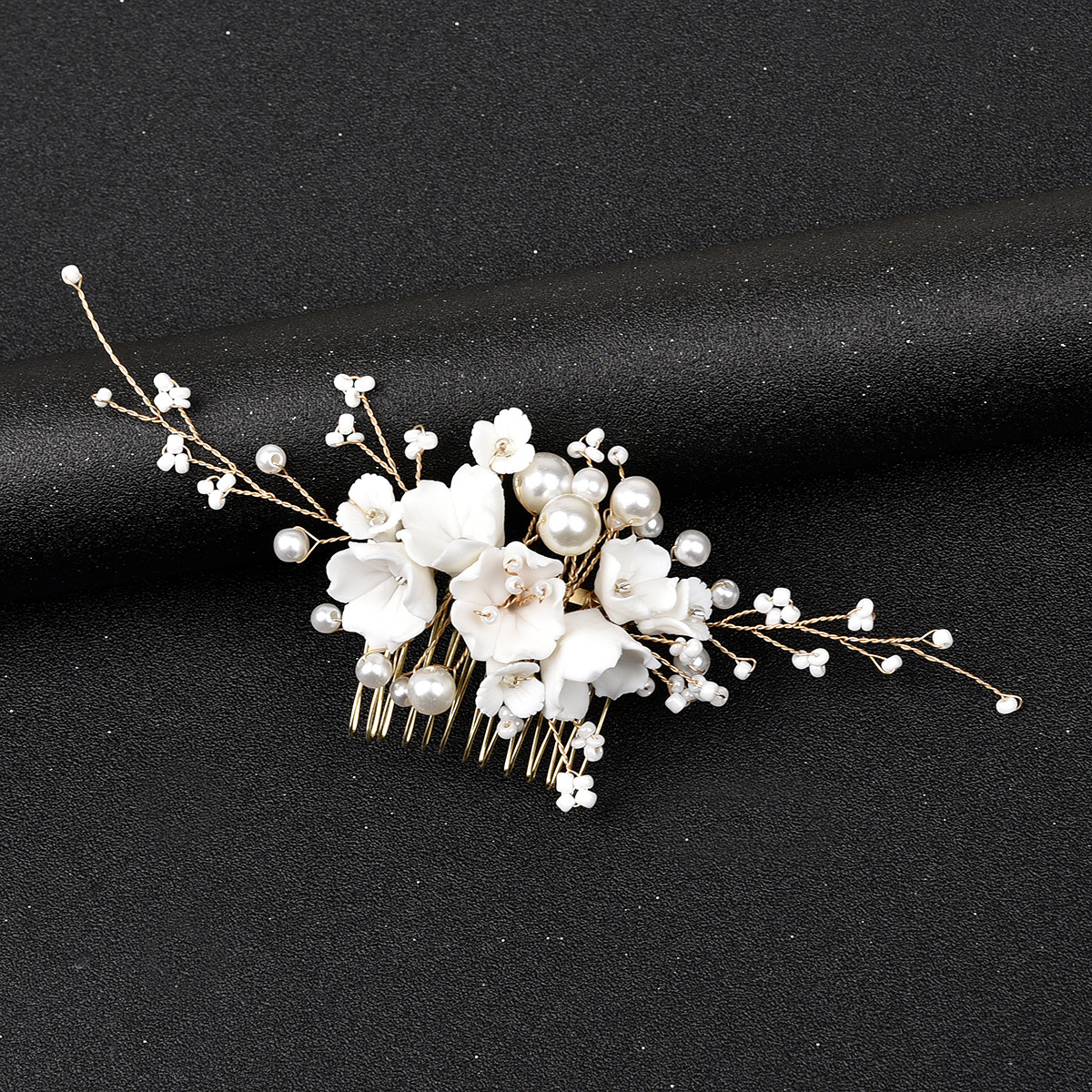 floral bridal headpiece - handcrafted hair accessory by ASBADI