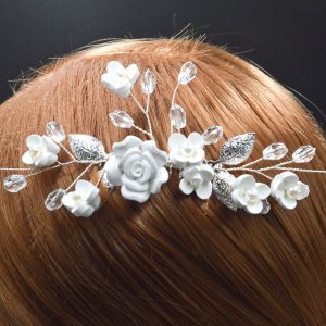 floral bridal headpiece - handcrafted bridal accessory by ASBADI