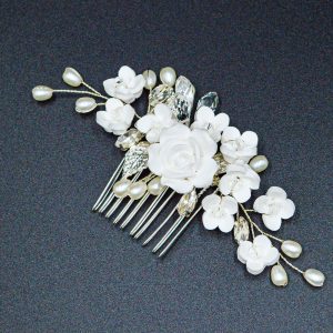 floral bridal headpiece - handcrafted bridal accessory by ASBADI