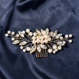 emerald floral bridal hair comb - handcrafted hair comb by ASBADI - photo 3