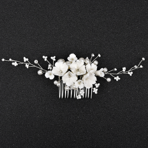 floral bridal headpiece - handcrafted hair accessory by ASBADI