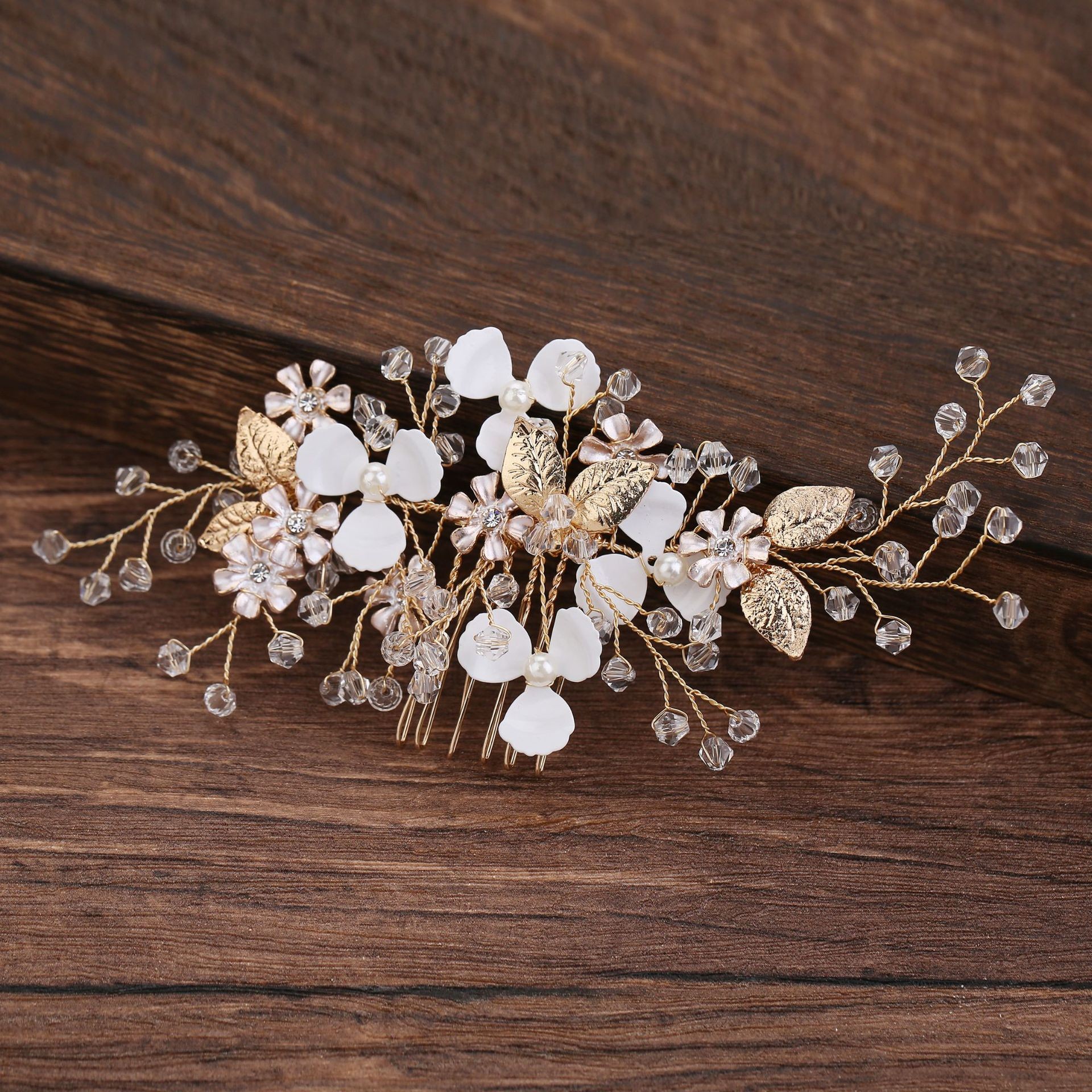 sapphire crystal bridal hair comb - handcrafted hair accessory by ASBADI