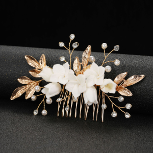 sapphire crystal bridal hair comb - handcrafted hair comb by ASBADI - photo 4