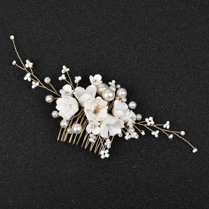 floral bridal headpiece - handcrafted hair accessory by ASBADI