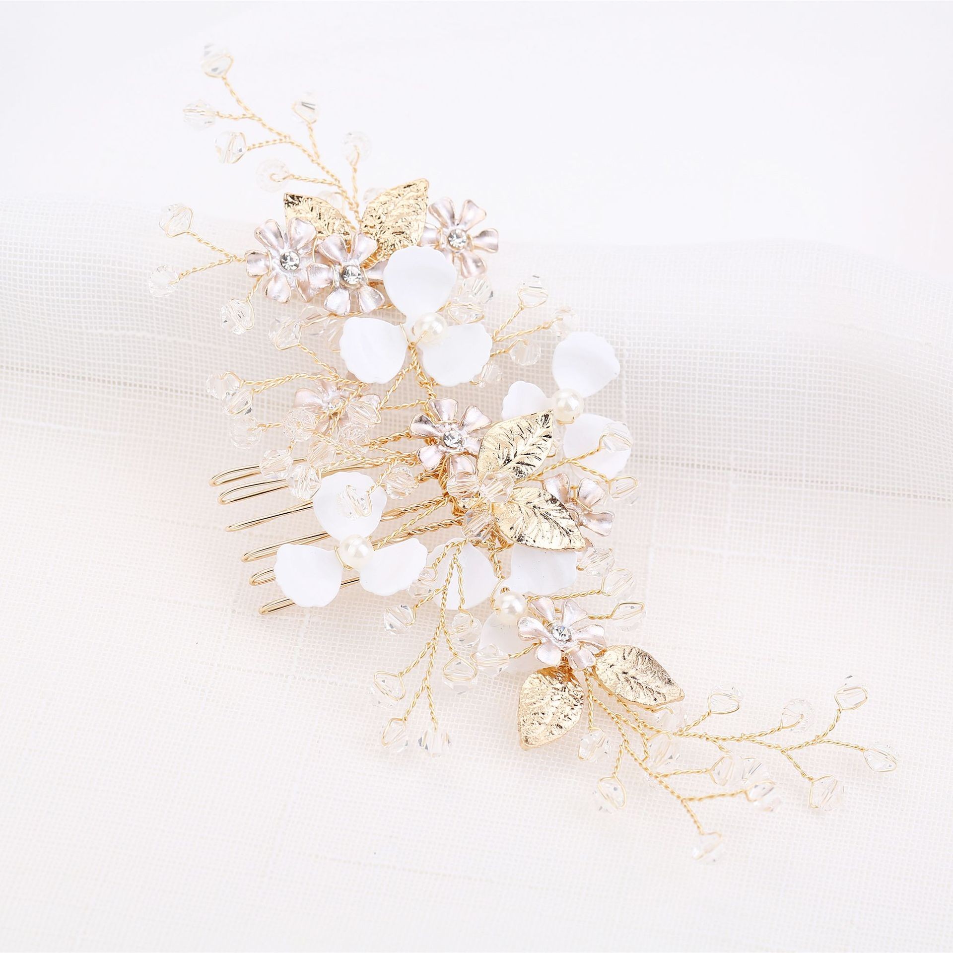 sapphire crystal bridal hair comb - handcrafted hair accessory by ASBADI