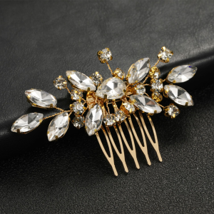 sapphire crystal bridal hair comb - handcrafted hair comb by ASBADI - photo 6
