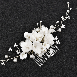 floral bridal headpiece - handcrafted hair accessory by ASBADI