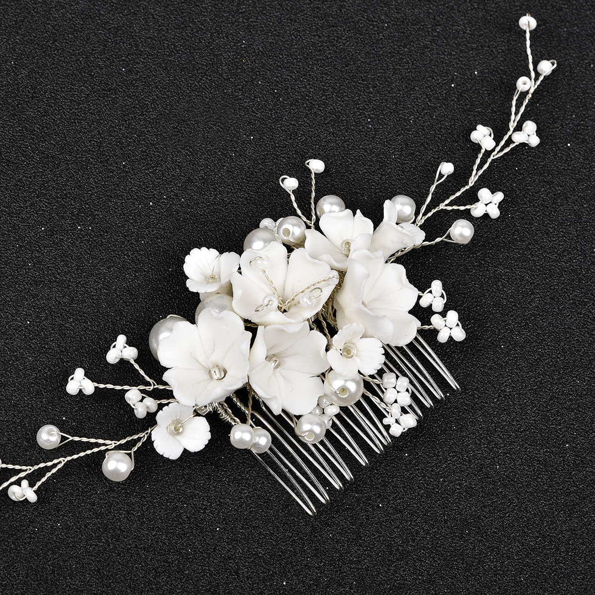 floral bridal headpiece - handcrafted hair accessory by ASBADI