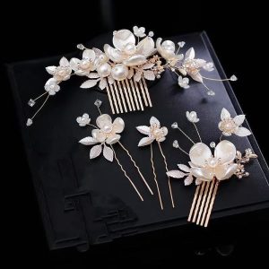 floral bridal headpiece - handcrafted bridal accessory by ASBADI