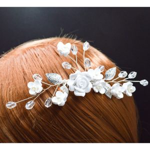 floral bridal headpiece - handcrafted bridal accessory by ASBADI