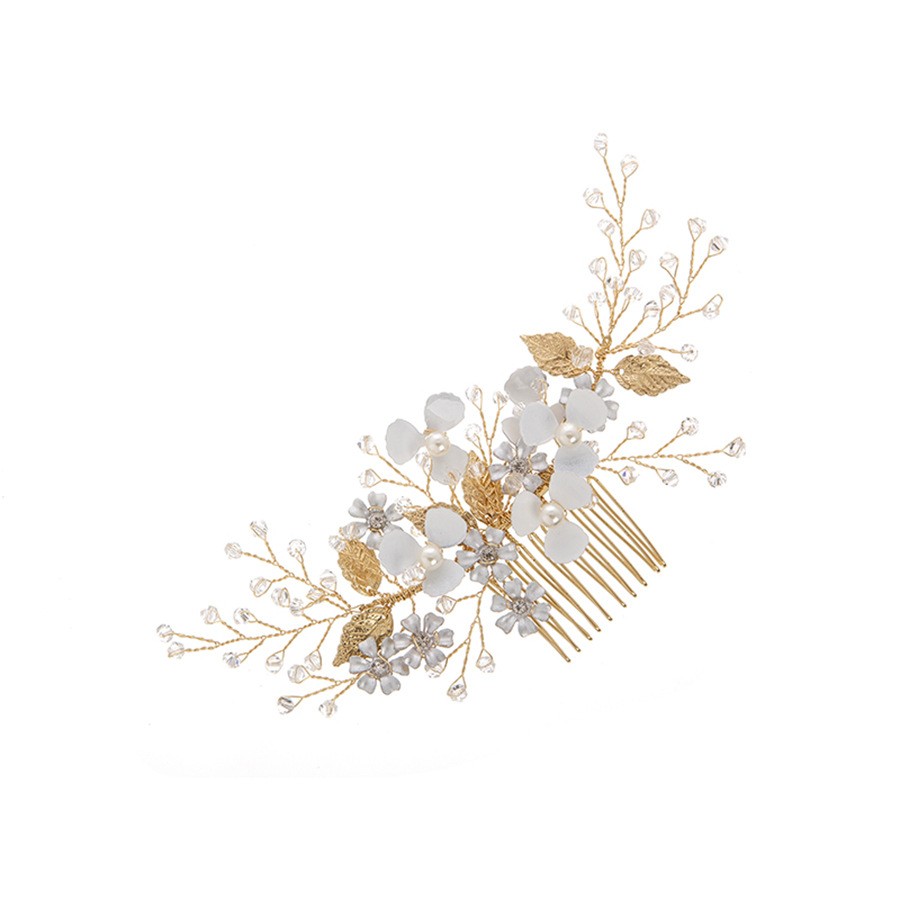 sapphire crystal bridal hair comb - handcrafted hair accessory by ASBADI