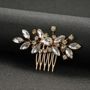 sapphire crystal bridal hair comb - handcrafted hair comb by ASBADI - photo 5