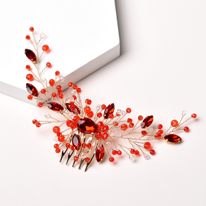 floral bridal hair comb - handcrafted hair accessory by ASBADI