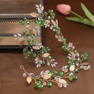 floral bridal headpiece crystals - handcrafted headband by ASBADI