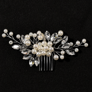 emerald floral bridal hair comb - handcrafted hair comb by ASBADI - photo 6