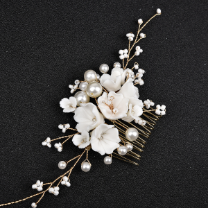 floral bridal headpiece - handcrafted hair accessory by ASBADI
