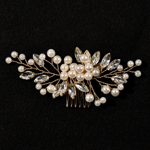 emerald floral bridal hair comb - handcrafted hair comb by ASBADI - photo 7