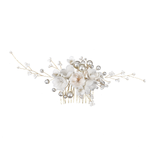 floral bridal headpiece - handcrafted hair accessory by ASBADI