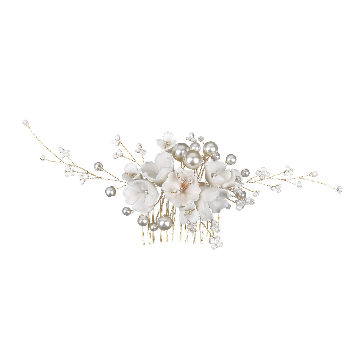 floral bridal headpiece - handcrafted hair accessory by ASBADI