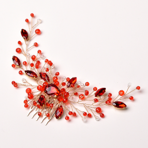 floral bridal hair comb - handcrafted hair accessory by ASBADI