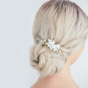 floral bridal hair comb crystals - ASBADI