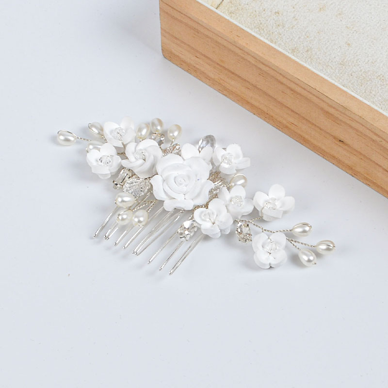 floral bridal headpiece - handcrafted bridal accessory by ASBADI