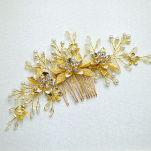 floral bridal headpiece - handcrafted bridal accessory by ASBADI
