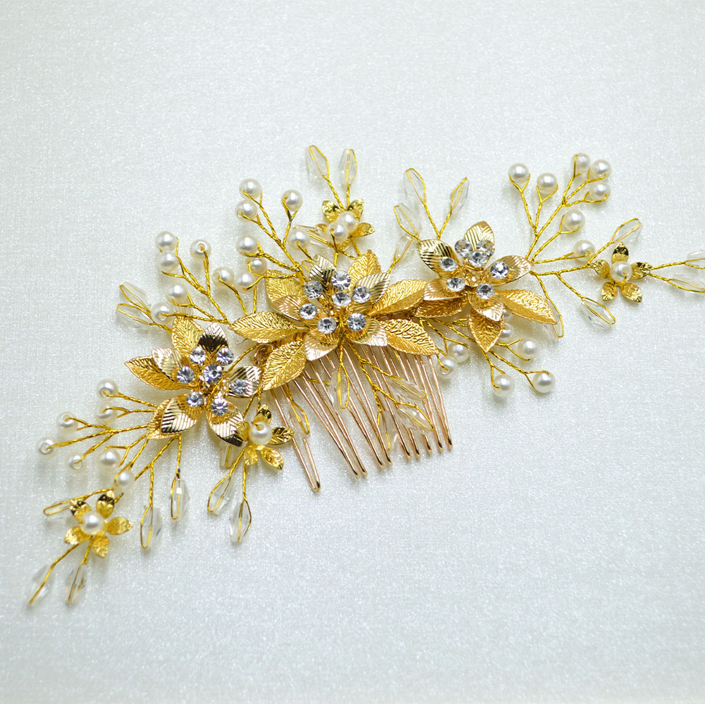 floral bridal headpiece - handcrafted bridal accessory by ASBADI