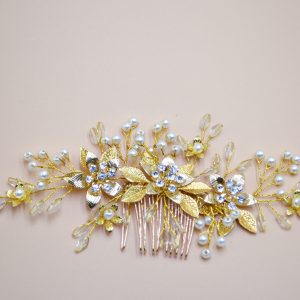 floral bridal headpiece - handcrafted bridal accessory by ASBADI