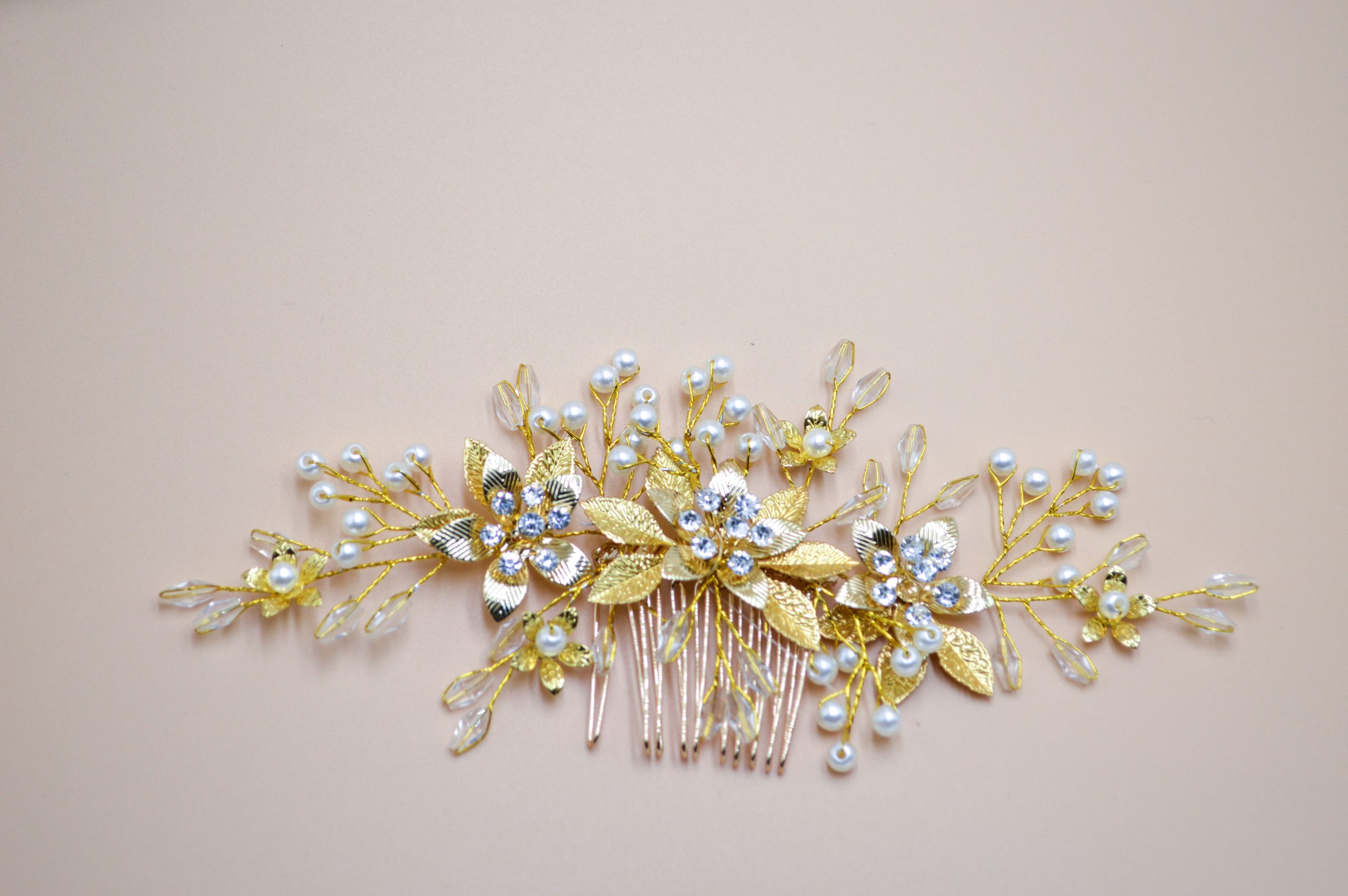 floral bridal headpiece - handcrafted bridal accessory by ASBADI