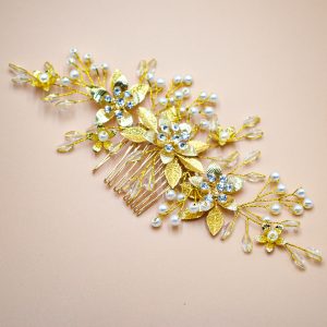 floral bridal headpiece - handcrafted bridal accessory by ASBADI